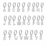 Zircon Inlaid Earrings Simple 26 English Letters Ear – Useful Gifts — 4