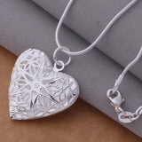 Pattern Frame Necklace 925 Sterling Silver Plated – Jewelry Gift Ideas — 1