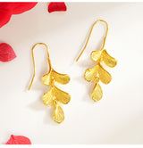 Women's Copper Apricot Leaf Eardrops – Gifts for Her — 5