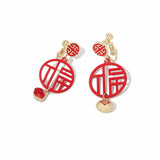 Red New Year Earrings Spring Festival Sterling – Thoughtful Gifts — 5