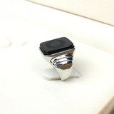 Black Onyx Men's Silver Ring – Gifts for Him — 3