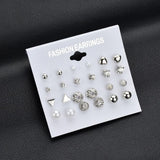 Row of studs, earrings, 9 pairs of pearls – Stylish Gifts — 5