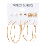 Metal Exaggerated Big Circle Earrings Set – Stylish Gifts — 18