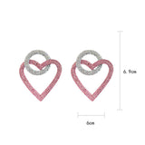 Silver Needle Love Earrings Women's New Fashion Peach – Stylish Gifts — 2