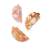 Natural Cherry Blossom Agate Crystal Leaf Pendant – Jewelry Gift Ideas — 2