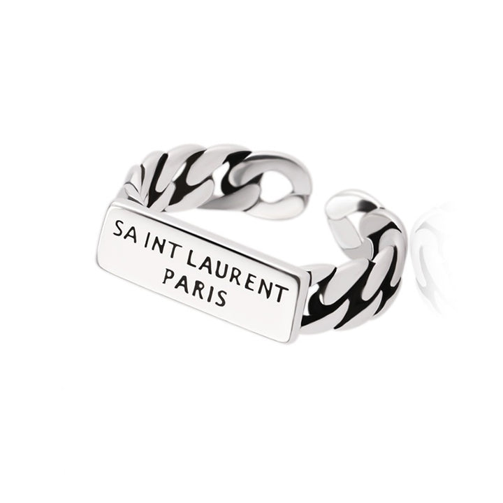Simple and creative old chain English letter ring – Birthday Gifts — 1