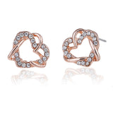 Luxury Gold Heart Rose Gold Color Stud Earrings – Practical Gifts — 4