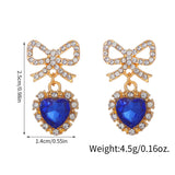 Zinc Alloy Bow Heart Shape With Diamond Earrings – Meaningful Gifts — 4