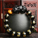 Natural Obsidian Six Sons Mantra Bracelet – Jewelry Gift Ideas — 2