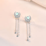 S925 Sterling Silver Long Elegant Bright Moon Star – Stylish Gifts — 13