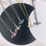 Classic Full Diamond Simple Shiny Saturn Pendant – Jewelry Gift Ideas — 3