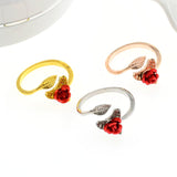 Sweet Temperament Female Rose Flower Ring Adjustable – Gifts for Her — 1