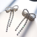 Flash Diamond Zircon Bow Long Tassel Earrings Women – Gifts for Her — 5