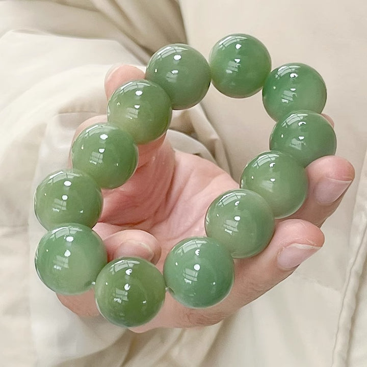 Rare Large Size White Jade Bodhi Root Bracelet – Jewelry Gift Ideas — 1
