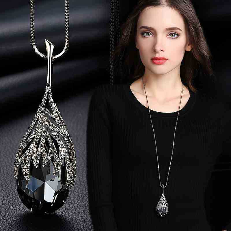 Waterdrop Shaped Big Pendant Necklace – Jewelry Gift Ideas — 1