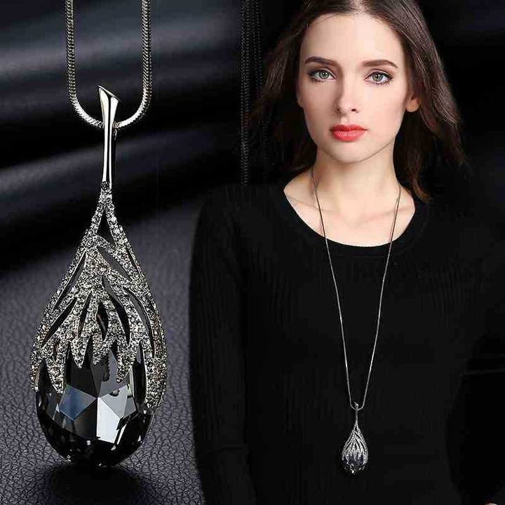 Waterdrop Shaped Big Pendant Necklace – Jewelry Gift Ideas — 1