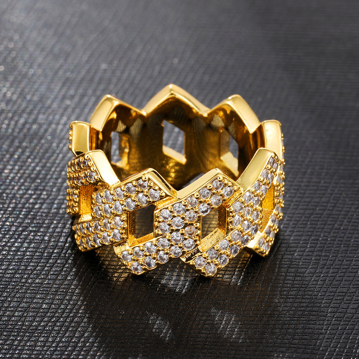 14K Gold Iced Out Prong Ring – Everyday Gifts — 5