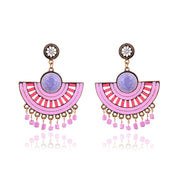 Bohemian Fan Earrings Rice Bead Earrings Ice Split – Thoughtful Gifts — 11