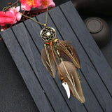 Long Feather Hand Knitted Tassel Sweater Necklace – Jewelry Gift Ideas — 5