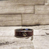 TITANIUM DOG PAW PRINT OPAL AND KOA WOOD RING – Dog Lover Gifts — 3
