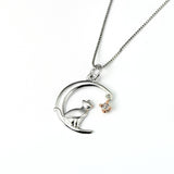 S925 Sterling Silver Jewelry Moon Cat Pendant – Jewelry Gift Ideas — 1