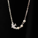 Peace Dove Pearl Pendant Short Necklace Clavicle – Jewelry Gift Ideas — 5