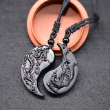 Obsidian Dragon Phoenix Pair Pendant For Lovers – Jewelry Gift Ideas — 5