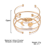 Creative Fashion Moon Round Leaf Inlaid Brick Bracelet – Stylish Gifts — 3