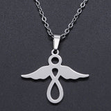 Stainless Steel Hollow Angel Pendant Necklace – Jewelry Gift Ideas — 4