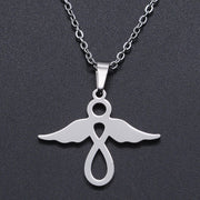 Stainless Steel Hollow Angel Pendant Necklace – Jewelry Gift Ideas — 4