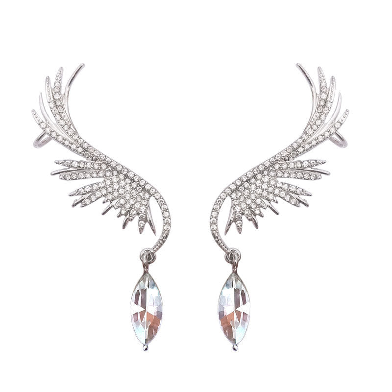 Earrings 925 Silver Needle Angel Wings Water Drop – Birthday Gifts — 1
