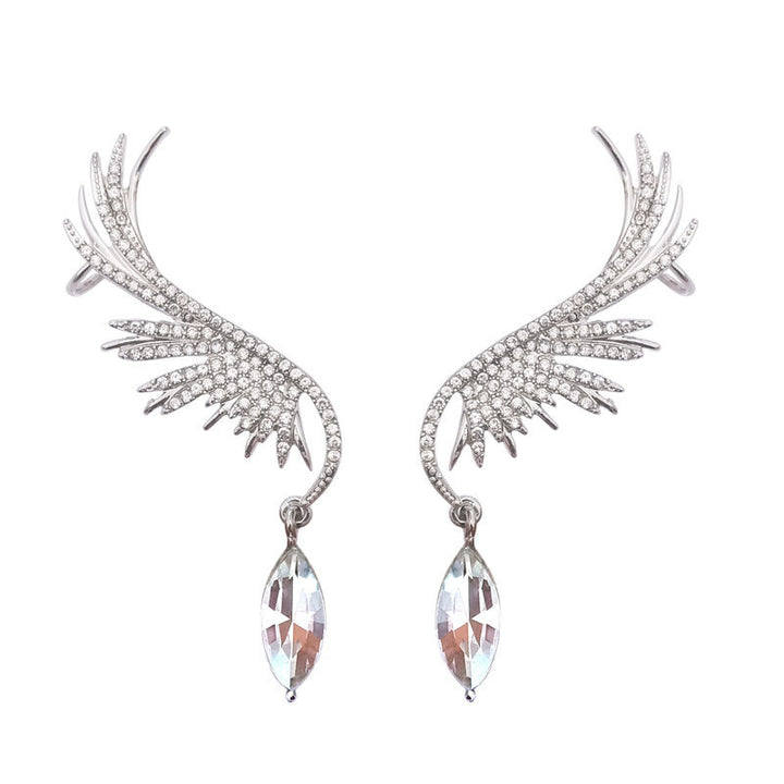 Earrings 925 Silver Needle Angel Wings Water Drop – Birthday Gifts — 1