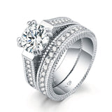 Fashionable Ladies Engagement Ring Set With Zircon – Gifts for Couples — 1