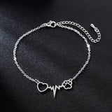Cat Paw Cardiogram Beating Heart Pendant Bracelet – Jewelry Gift Ideas — 7
