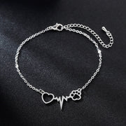 Cat Paw Cardiogram Beating Heart Pendant Bracelet – Jewelry Gift Ideas — 7