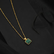 Retro Style Distressed Malachite Necklace – Jewelry Gift Ideas — 5