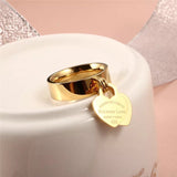 Men's And Women's Fashion Letters Peach Heart Ring – Stylish Gifts — 7