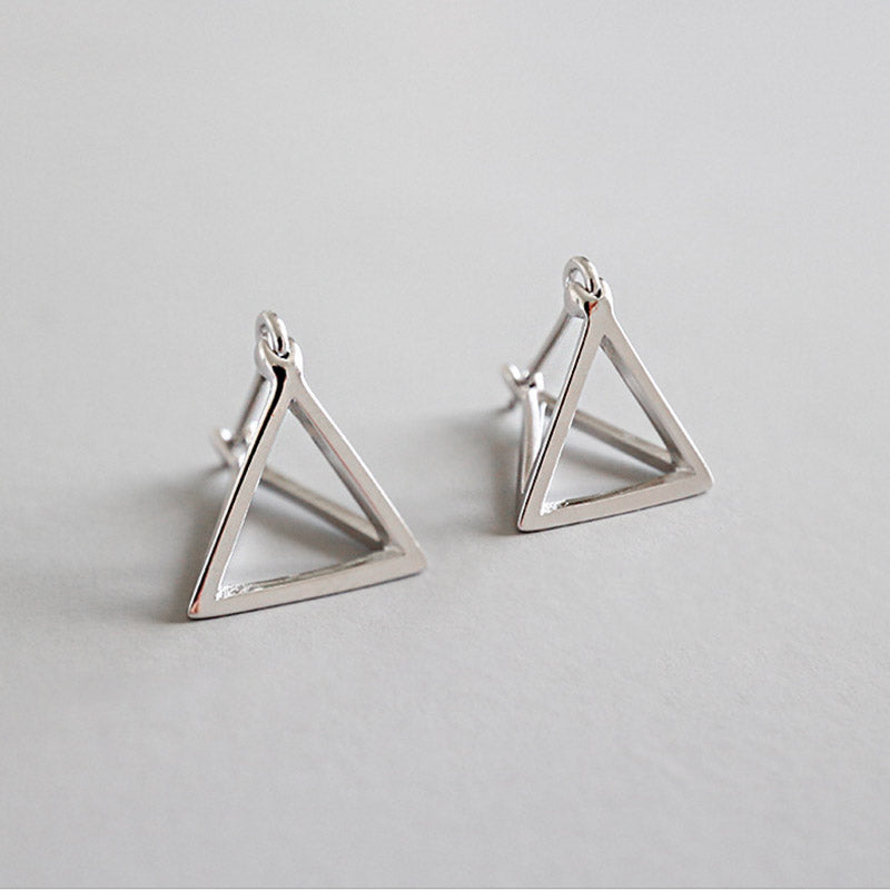 Geometric three-dimensional cutout triangle earrings – Stylish Gifts — 1