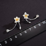 Elegant And Refined Lotus Sterling Silver Earrings – Birthday Gifts — 1