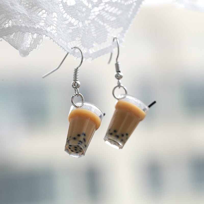 Creative Handmade Pearl Milk Tea Earrings Personalized – Kitchen Gifts — 1