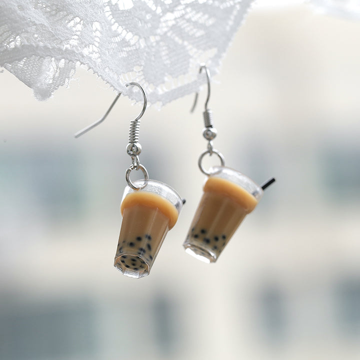 Creative Handmade Pearl Milk Tea Earrings Personalized – Kitchen Gifts — 1