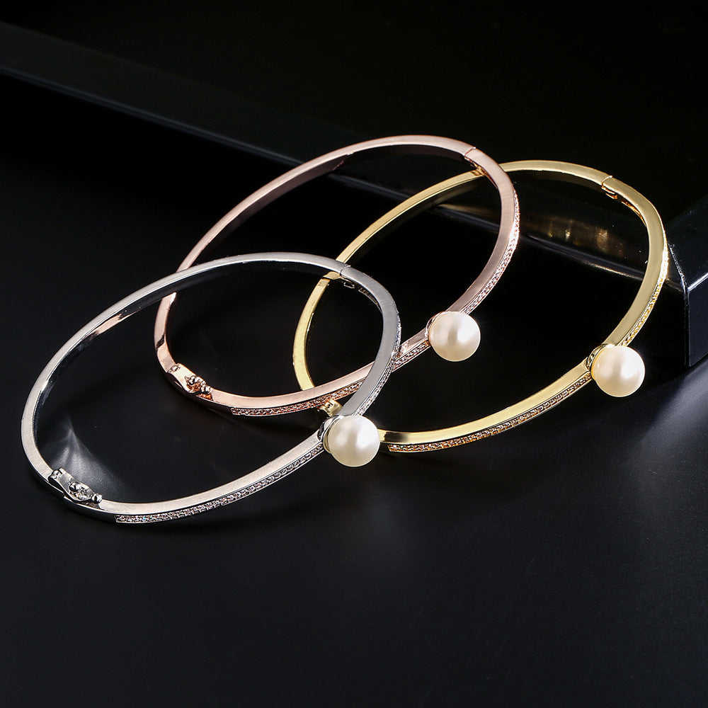 Inlaid Pearl Bracelet Women's Fashion Simple – Stylish Gifts — 1