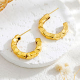 Titanium Steel Irregular Cube C- Shaped Earrings – Stylish Gifts — 3