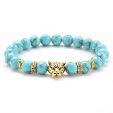 8mm Volcanic Stone Onyx Alloy Leopard Head Beaded – Jewelry Gift Ideas — 5