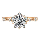 Diamond Luxury Snowflake Starry Rose Gold Ring – Practical Gifts — 5