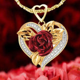 Fashion New Heart Rose Necklace – Jewelry Gift Ideas — 4