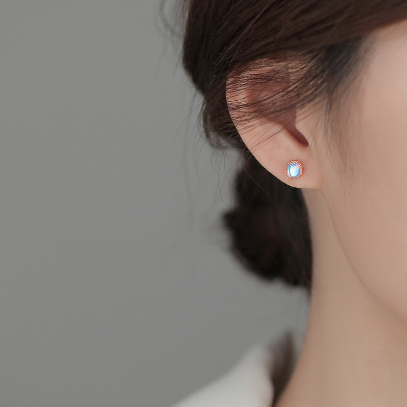 Fashion Sterling Silver Moonstone Earrings Female – Stylish Gifts — 1