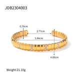 Stainless Steel Diamond Bread Pattern Bracelet – Jewelry Gift Ideas — 3
