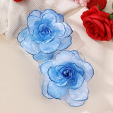 Gradient Stereo Net Yarn Flowers Female Earrings – Gifts for Her — 4