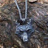 Asgard Crafted Norse Grey Wolf Head Pendant Chain – Jewelry Gift Ideas — 2